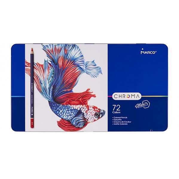 Карандаши цветные Marco Chroma 72 цвета в металлическом кейсе (8010-72TN)