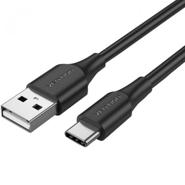 Кабель зарядний Vention USB 2.0 AM-CM 3 A 3 м Чорний (604980) - фото 1