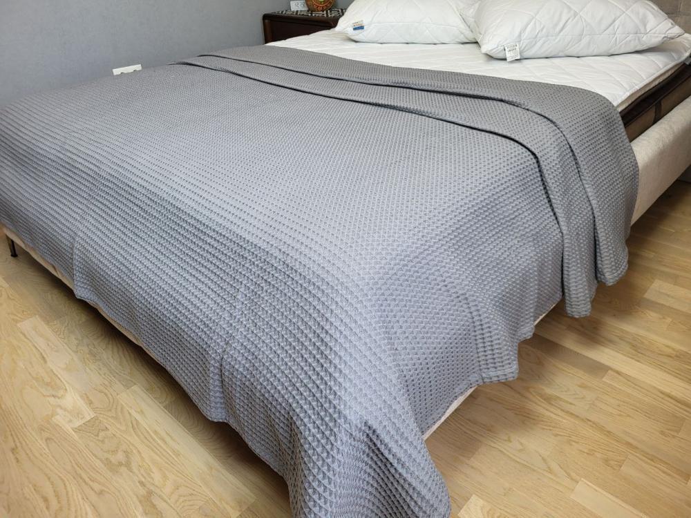 Покрывало Пике Сота 200x220 см Серый (11087) - фото 1 Покрывало Пике Сота 200x220 см Серый (11087) - фото 1