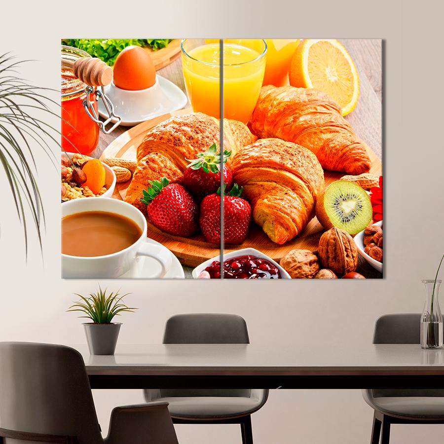 Настенний декор Вкусный завтрак с кофе и круассанами 165x122 см (A298-2)