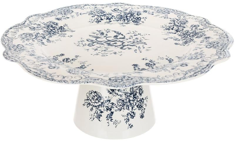 Блюдо-тортівниця порцелянова Англійська Троянда на нозі 27 см