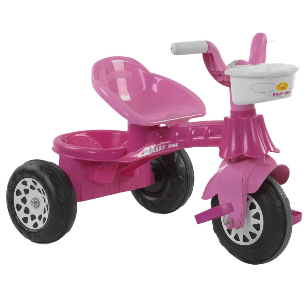Велосипед 3-х колесный детский Pilsan пластиковые колеса с прорезиненой накладкой Pink (88383)