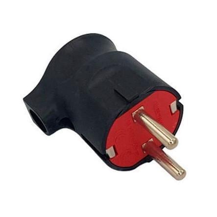 Вилка угловая Neomax с заземлением пластик 220 В 16 А Черный (NX1104)