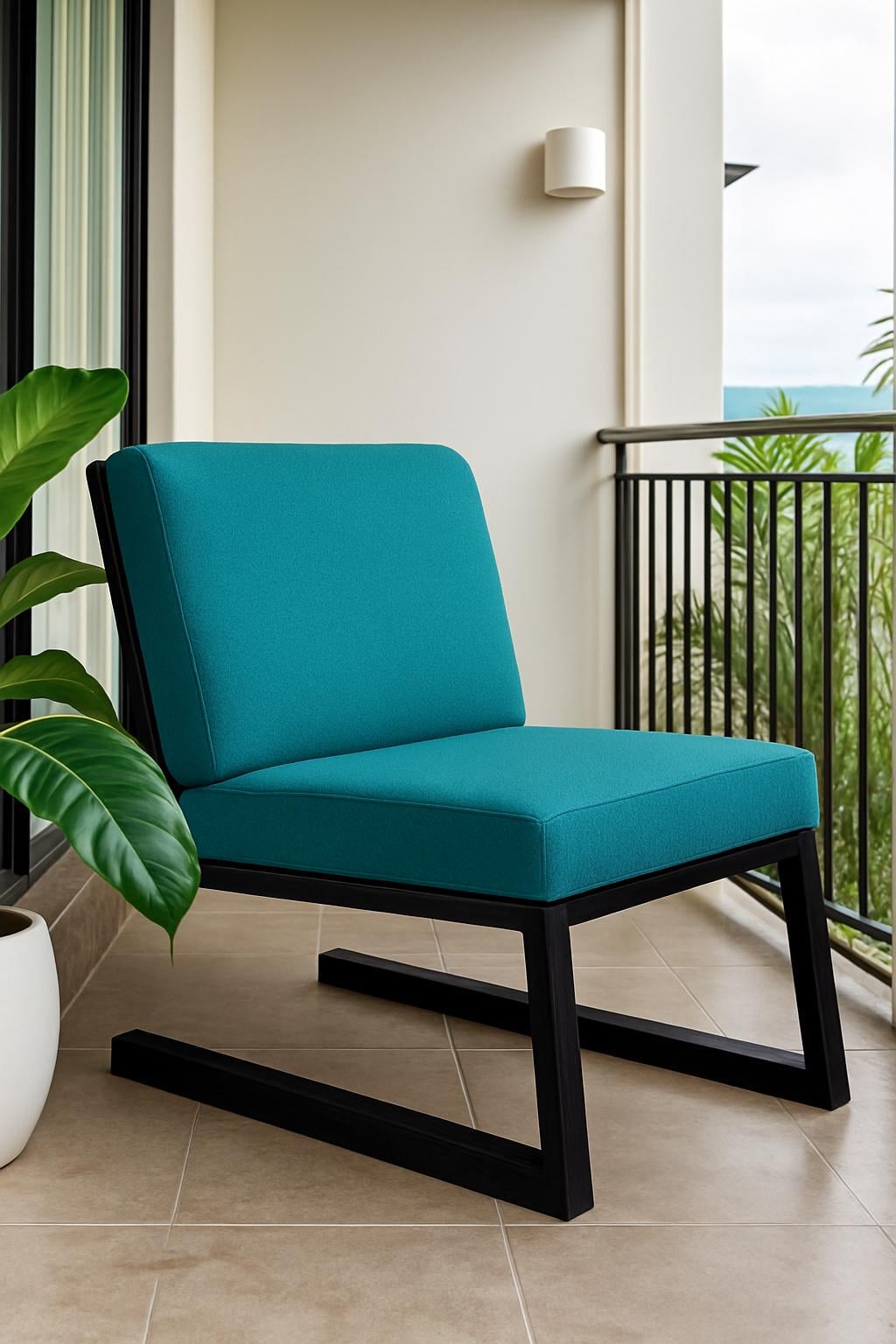 Крісло металеве Tobi Sho Флекс DV18 з подушками 750х760х700 мм рогожка 16 Бірюзовий (DV184082)