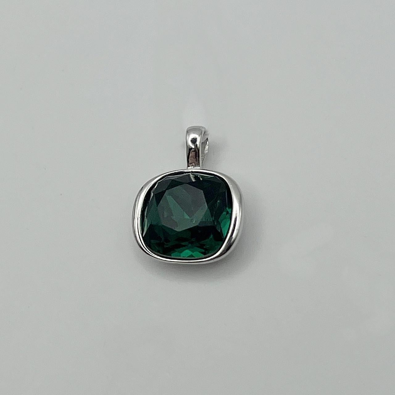 Серебряный кулон с зеленым кварцем 2,1 г (2566008587)