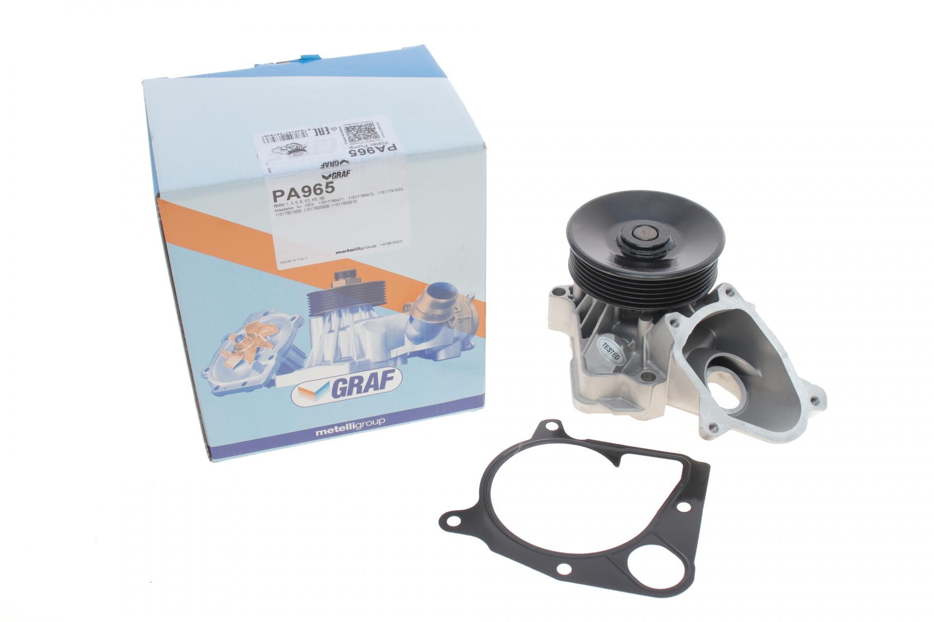 Водяная помпа Graf BMW 1/3/5/6/X3/X5/X6 2.0d/2.5d/3.0d/xDrive 01-13 R/B 7 лопастей 6 кан. (PA965)