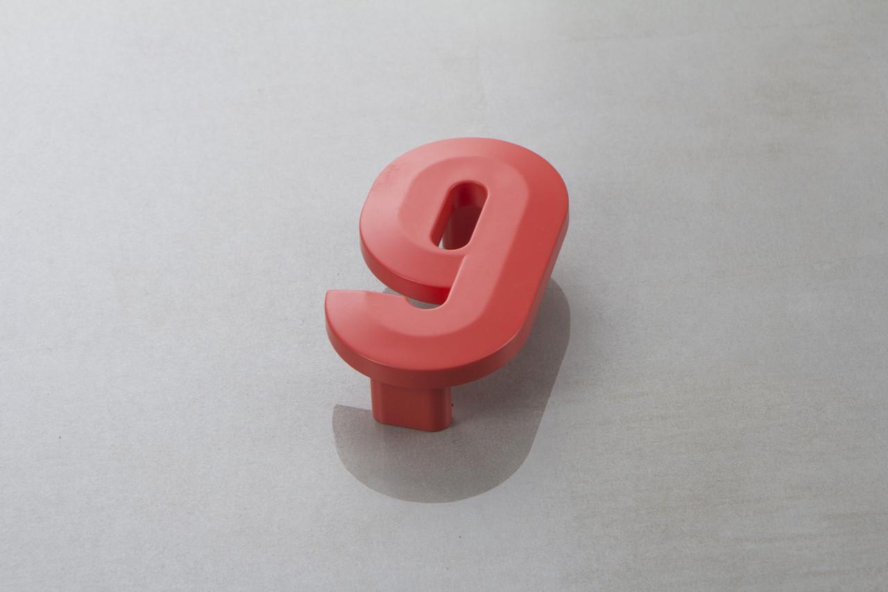 Мебельная ручка Poliplast цифра девятка РП-9 Красный глянцевый (16423)