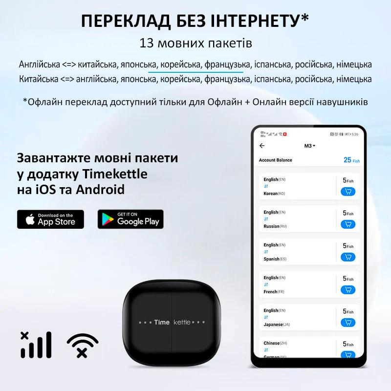 Перекладач навушники Timekettle M3 з синхронним перекладом музики/дзвінків до 40 мов онлайн Black (2000996217374) - фото 5