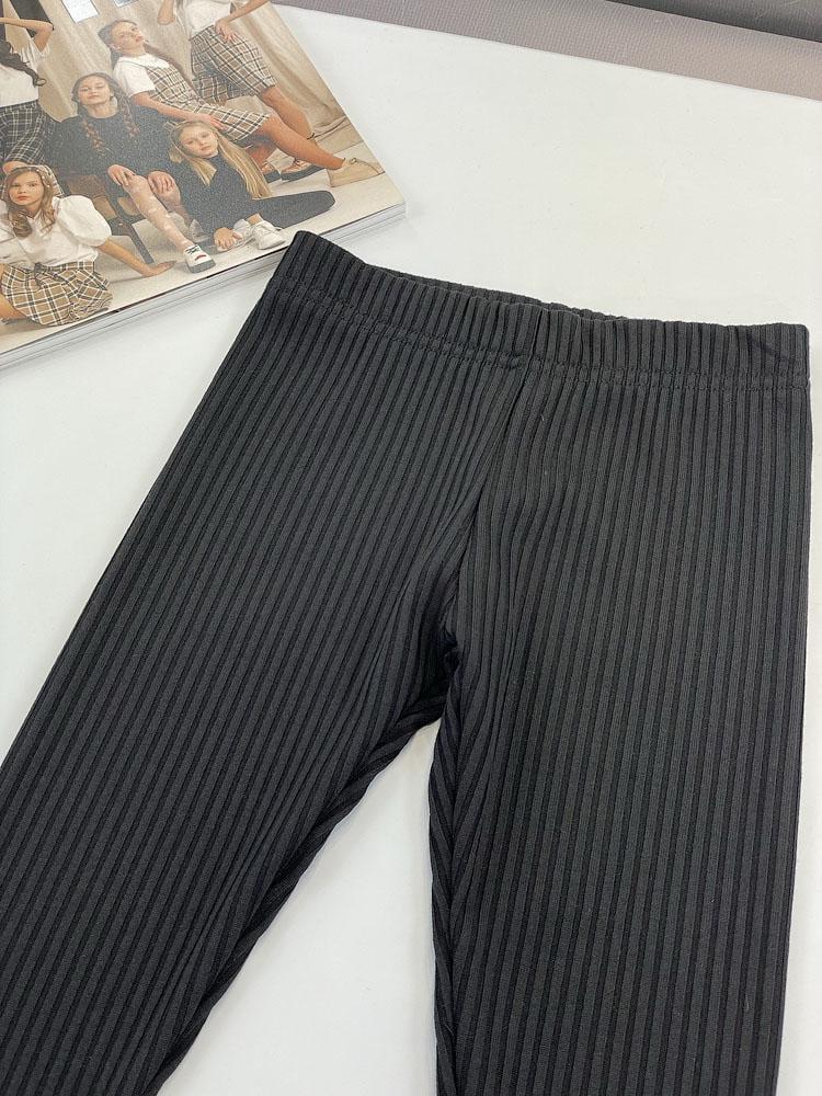 Лосини в рубчик для дівчинки Semejka 0303 134 см Чорний (104778) - фото 4