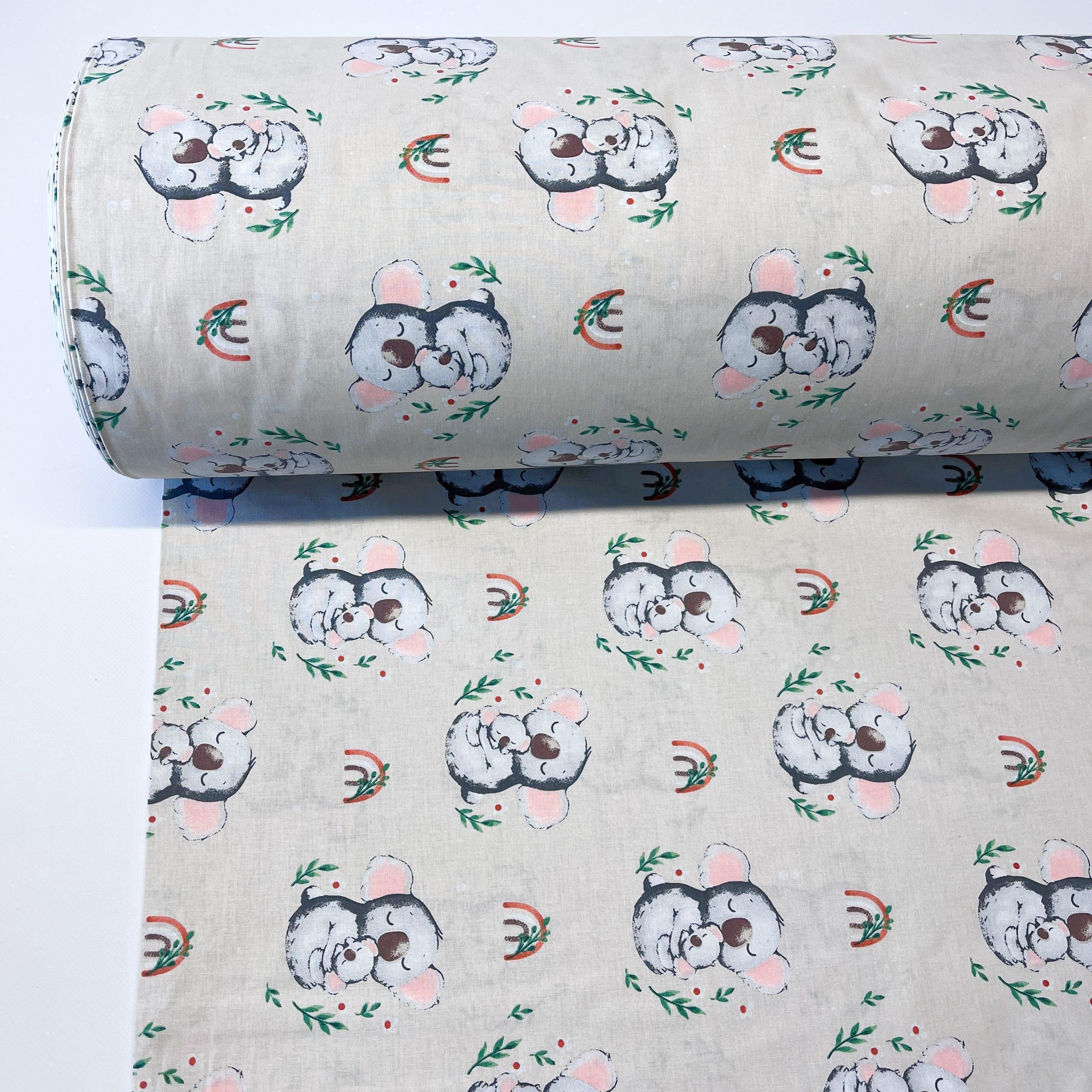 Ткань для постельного белья ранфорс коалы 240 см Серый (12-29217 V2 02252)