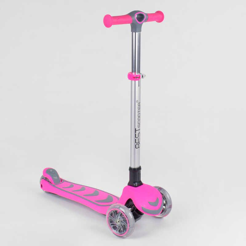 Самокат трехколесный Best Scooter 57795 4 колеса PU d 12 см Розовый