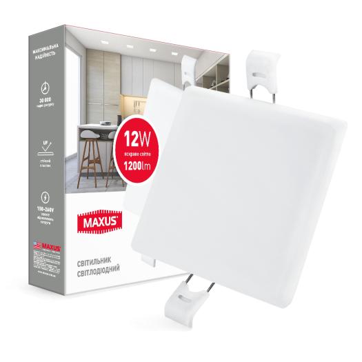 Світильник світлодіодний врізний Maxus SP edge 12 W 4100К 1-MSP-1241-S