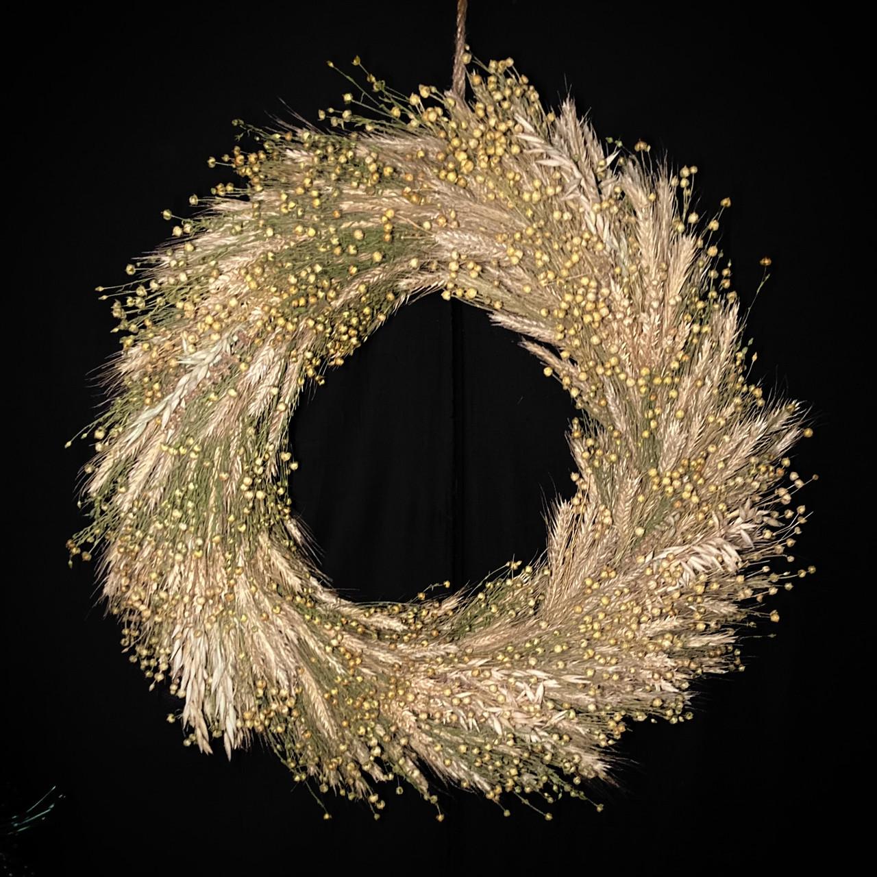 Декоративный настенный интерьерный Веночек из колосков на Рождество 30 см (1860156946) - фото 5 Декоративный настенный интерьерный Веночек из колосков на Рождество 30 см (1860156946) - фото 5
