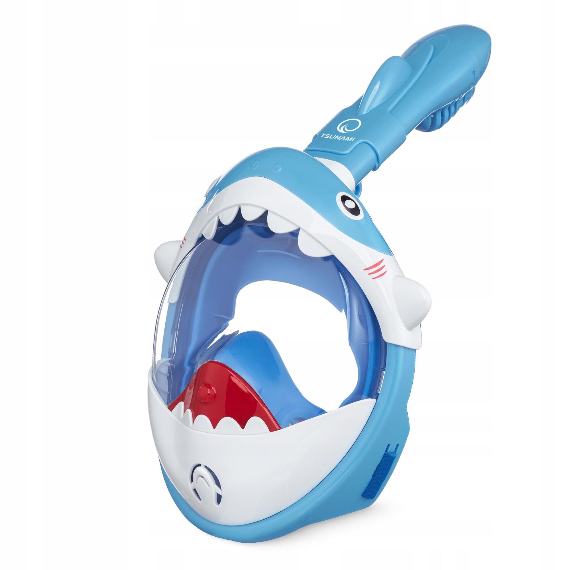 Маска для снорклинга TSUNAMI Shark полнолицевая/детская Sky Blue (P-5907739318237)