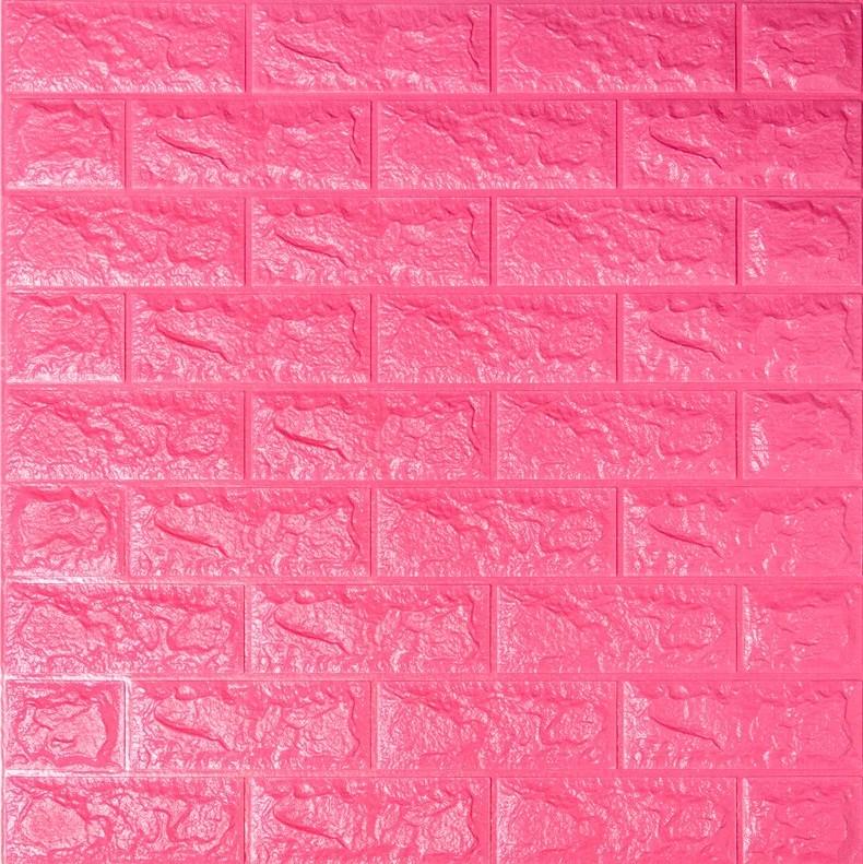 Самоклеющиеся панели 3D Sticker Wall звукоизоляционные 700x770x7 мм кирпич Темно-розовый