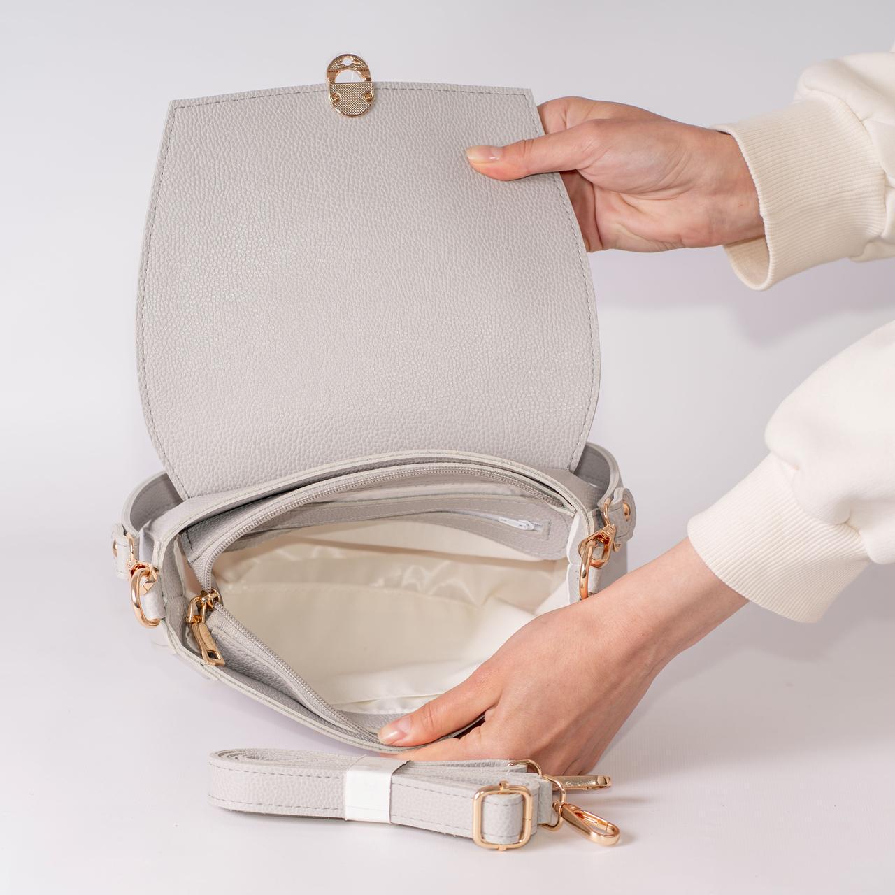 Сумка женская кросс-боди XENIA № 44-24 из эко-кожи Серый - фото 4 Сумка женская кросс-боди XENIA № 44-24 из эко-кожи Серый - фото 4