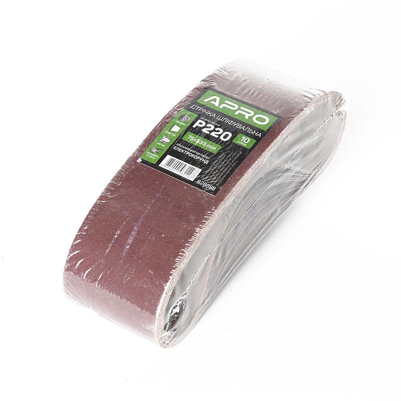 Стрічка шліфувальна нескінченна Apro P220 75x533 мм 10 шт. (18665543) - фото 2 Стрічка шліфувальна нескінченна Apro P220 75x533 мм 10 шт. (18665543) - фото 2