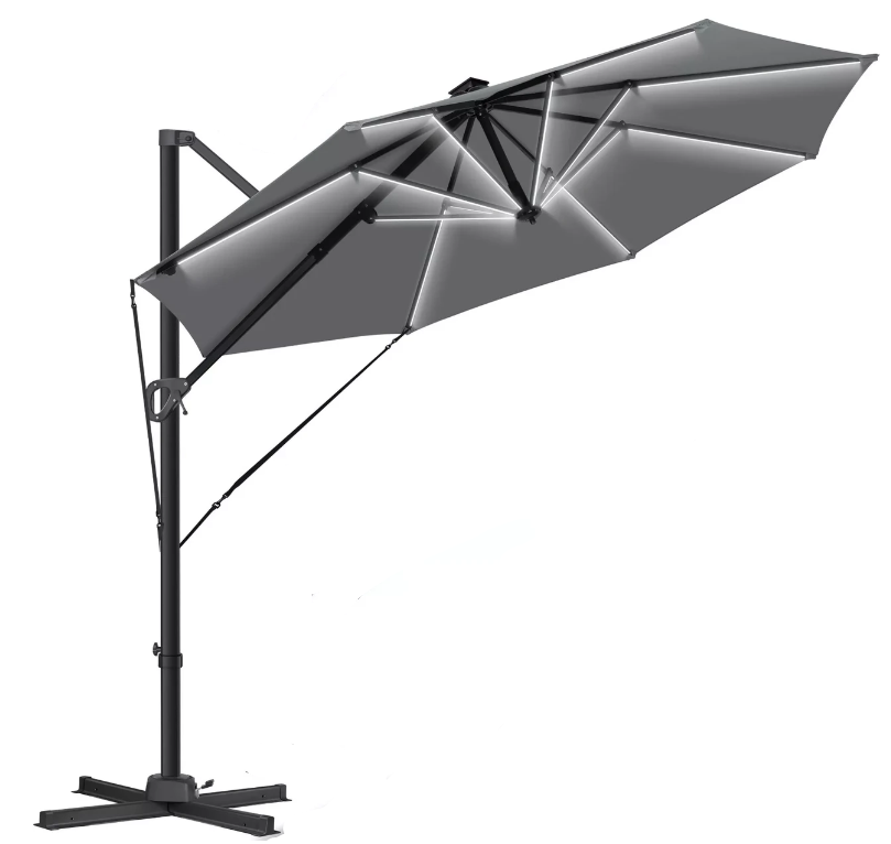 Зонтик садовый KESSER LED подсветка 258x330 см (4260729116178)