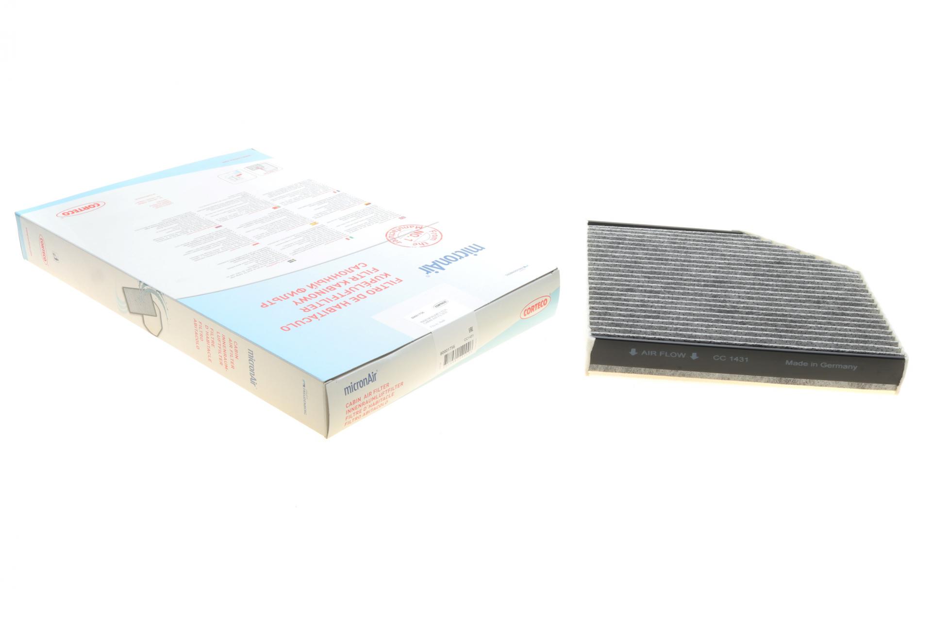 Фильтр салона CORTECO для Audi A6/A7/A8 10- угольный (80001756)