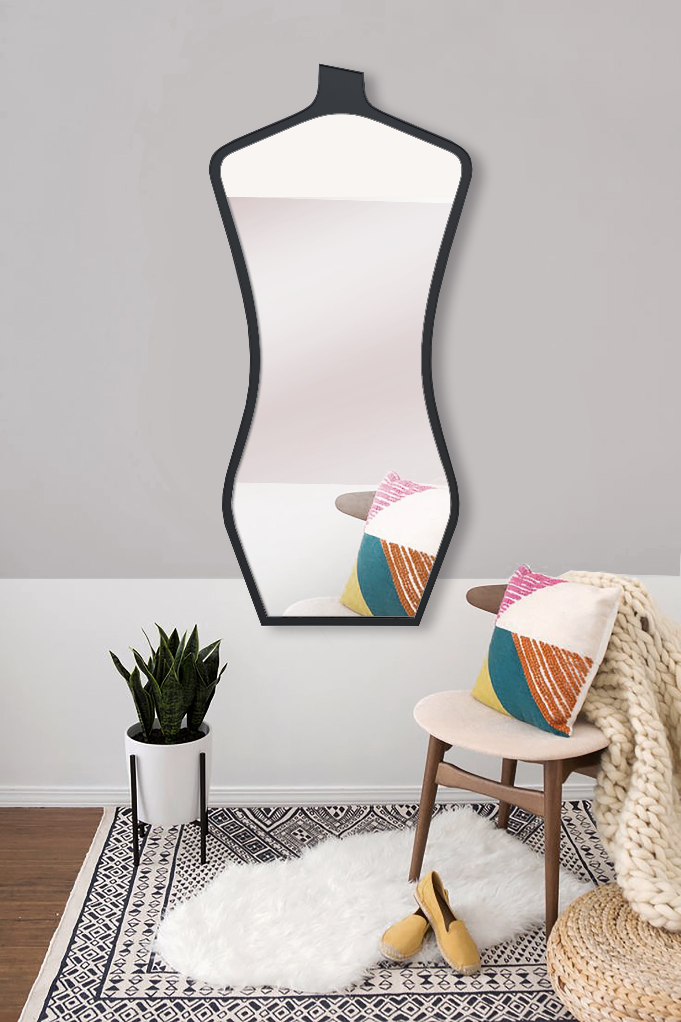 Зеркало настенное манекен Art-Com 1300х600 мм Черный (ZR 3)