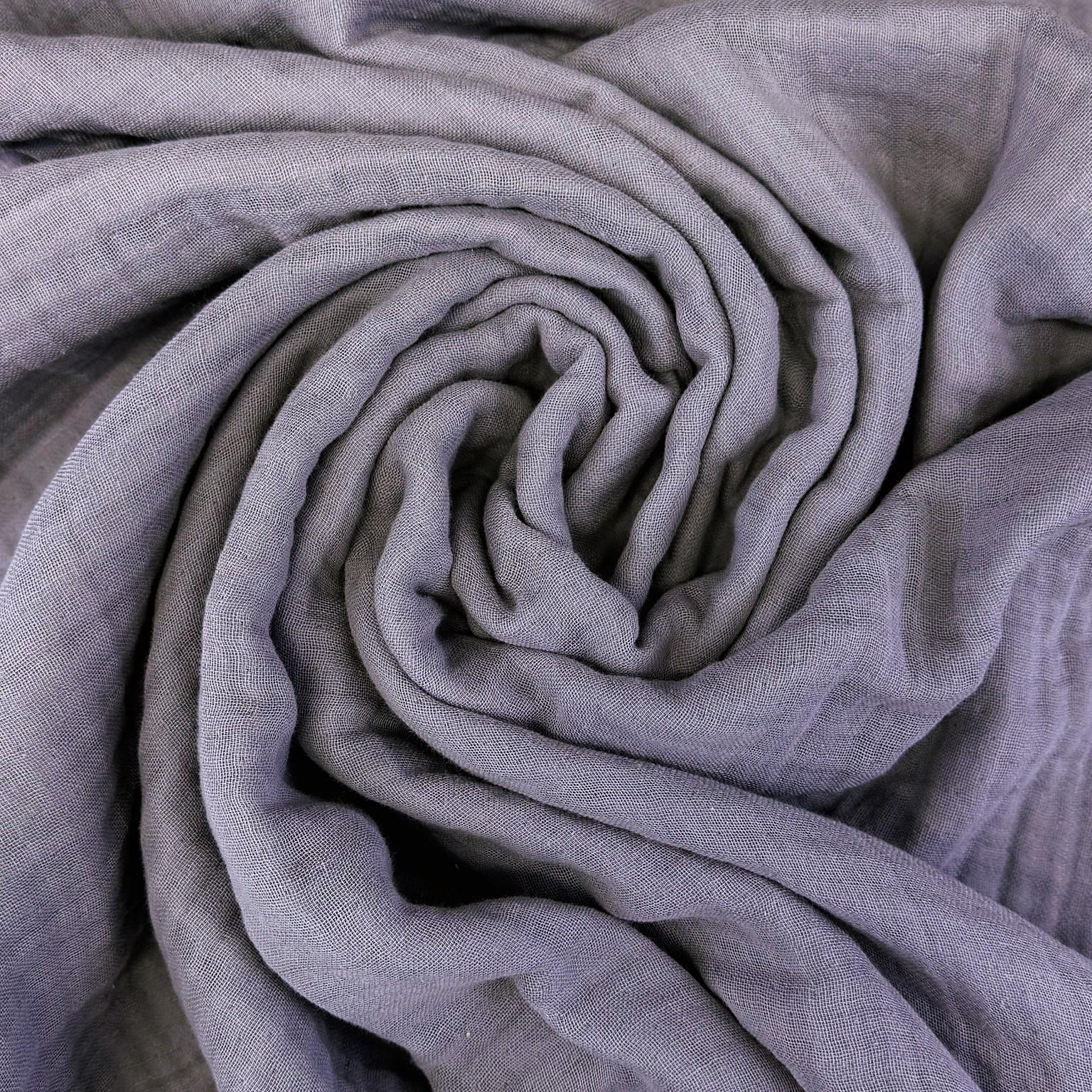 Ткань для постельного белья муслин жатка 4-слойная 240 см Антрацит (MS-024)