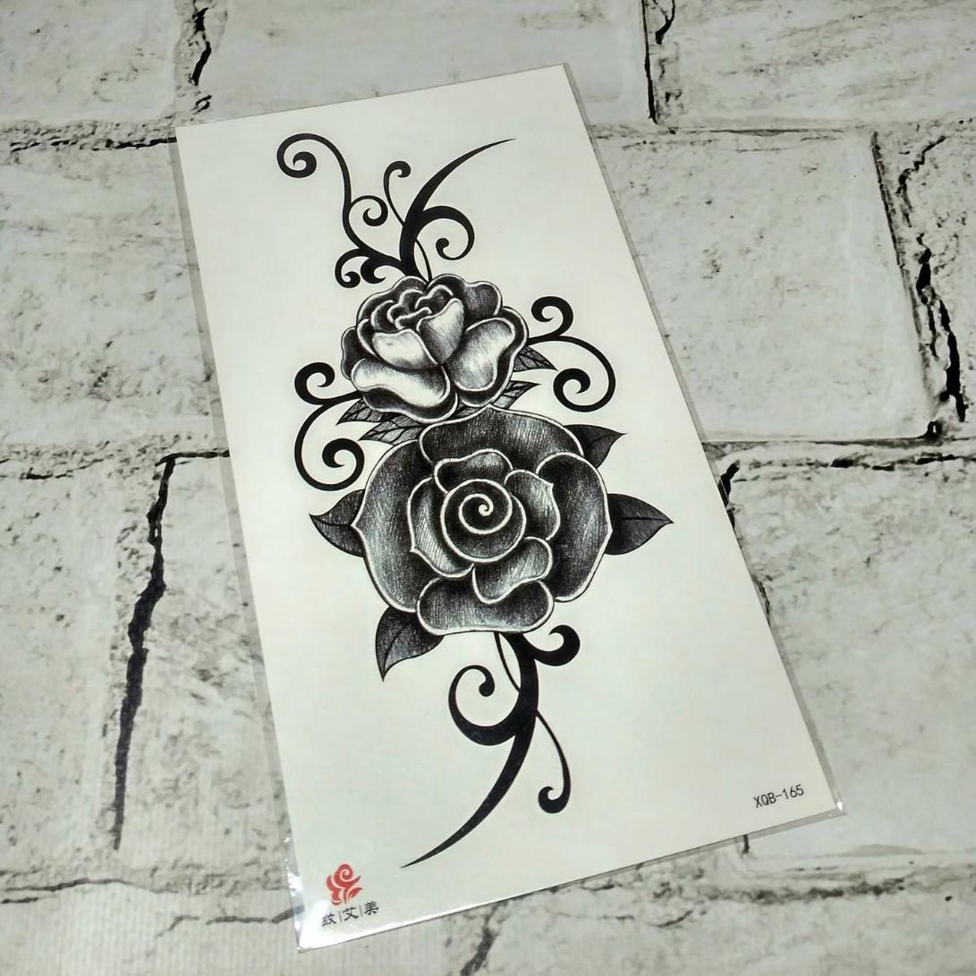 Тату временное Цветы лист 11,5x21 см (XQB-165)