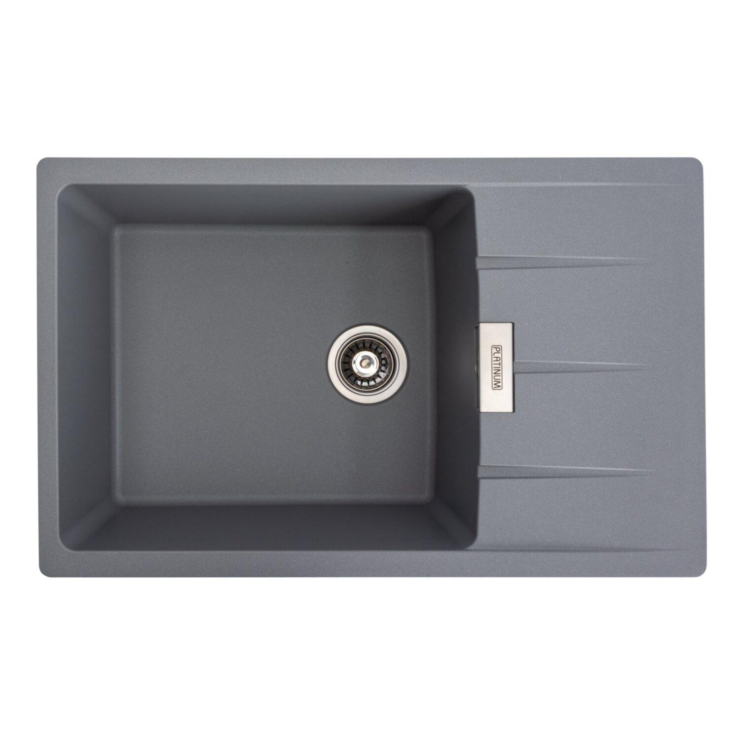 Мойка кухонная Platinum PLS-A38106 прямоугольная гранитная 780x500 мм Серый (161737)