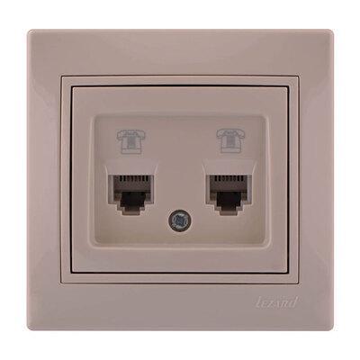 Розетка Mira TF двойная евро Кремовый (701-0303-138)