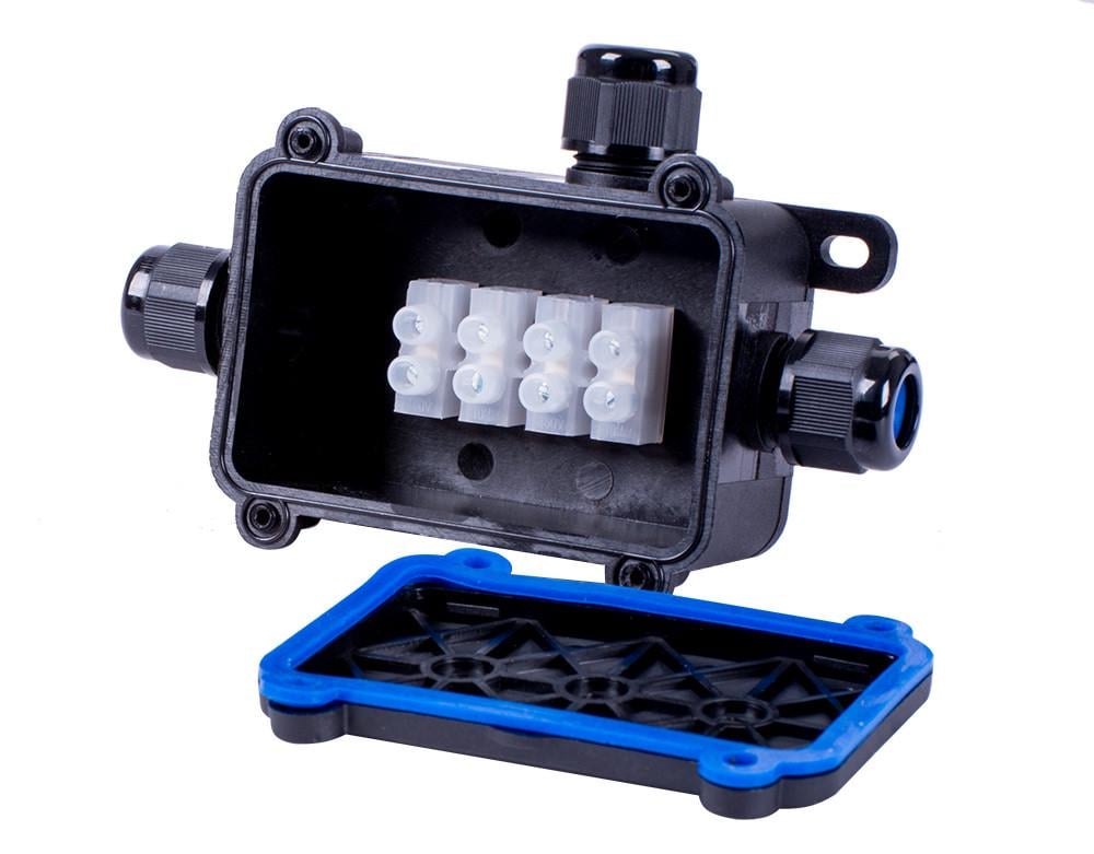 Розподільча коробка E.NEXT e.wdb.cnp723.3t зовнішня 133х81х42 мм 3 герметичні вводи з клемником 4x2,5 мм2 IP68 PA (s071001) - фото 6