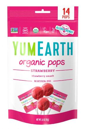 Леденцы на палочке со вкусом клубники YumEarth органические 87 г