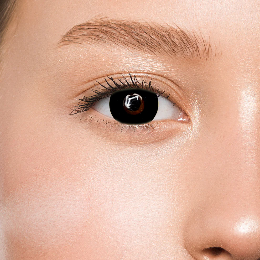 Контактные линзы черные Elite Lens Блэк +0,00 14,5 мм 2 шт. Черный (25906754)