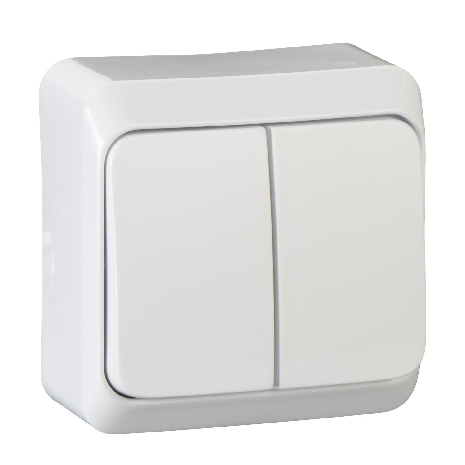 Вимикач 2-й накладний Schneider Electric Prima Білий (WDE001050)