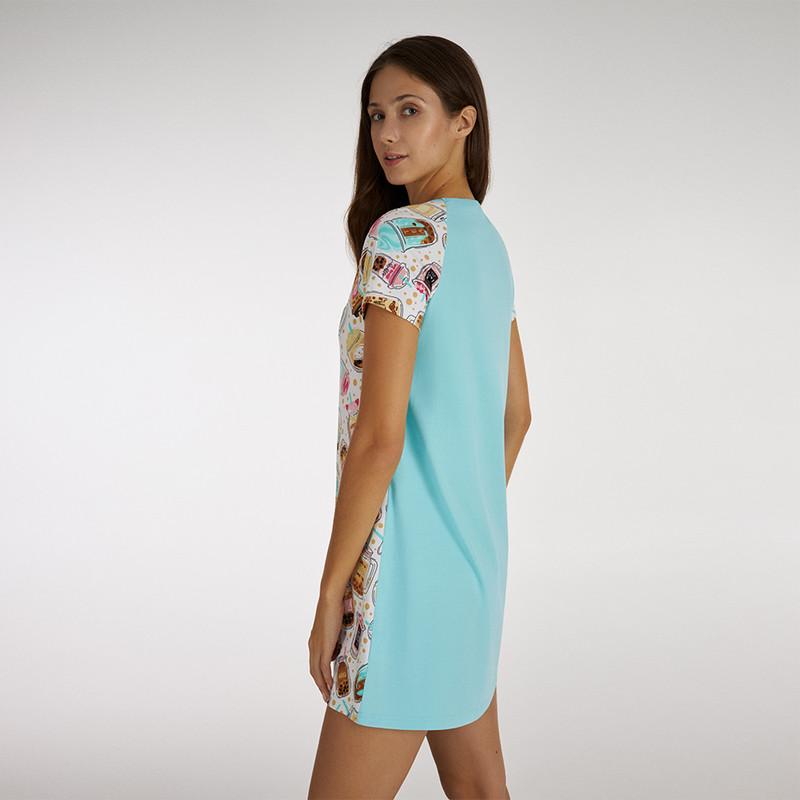 Рубашка домашня жіноча Gofre XL Бірюзовий (LDK 107/05/01)