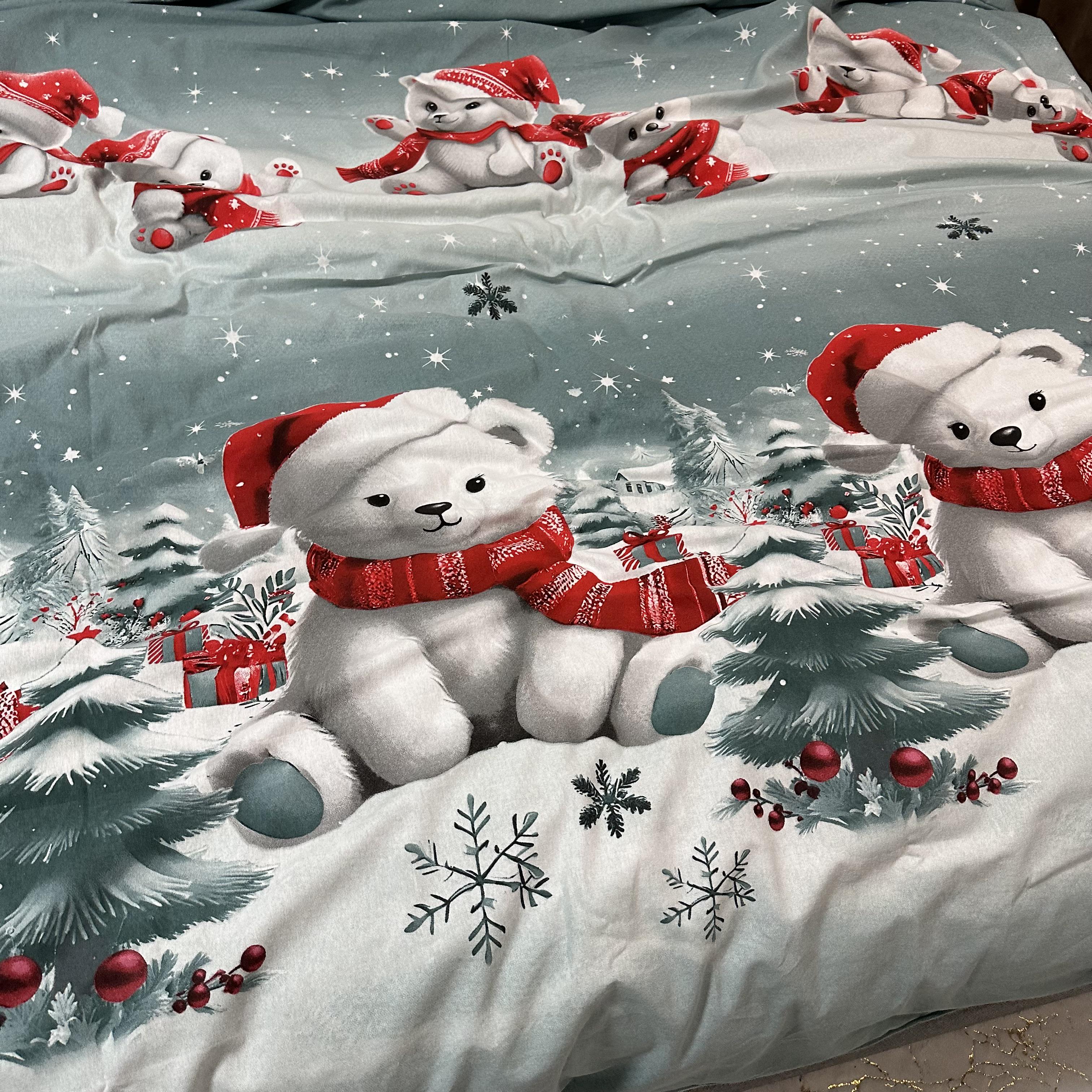 Комплект постільної білизни байкова Зимовий євро Сірий (байка 5-3) - фото 7