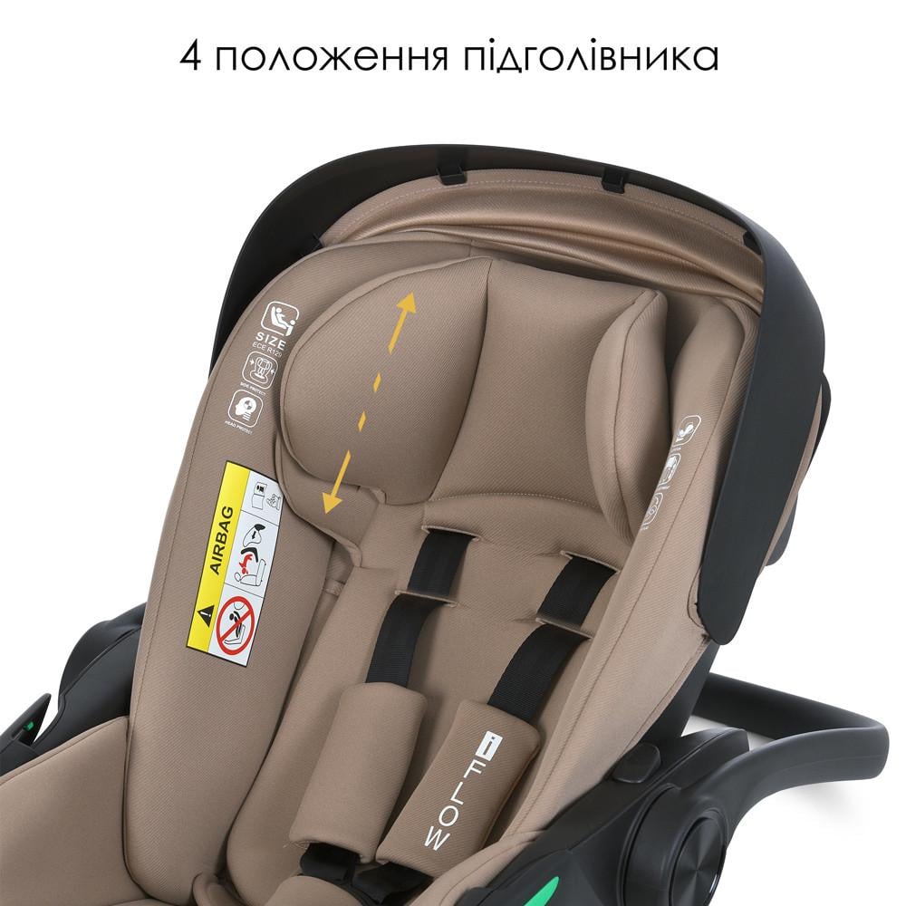 Автокрісло від народження El Camino i-FLOW ME 1198 i-SIZE R129 до 87 см 40-87 см Beige (2762113231) - фото 9