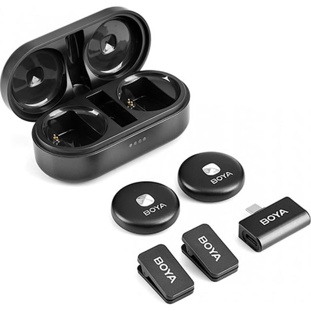 Мікрофон петличний Boya Omic-U black з зарядним кейсом для iPhone USB Type-C та Android професійний 2 шт. (50017) - фото 9