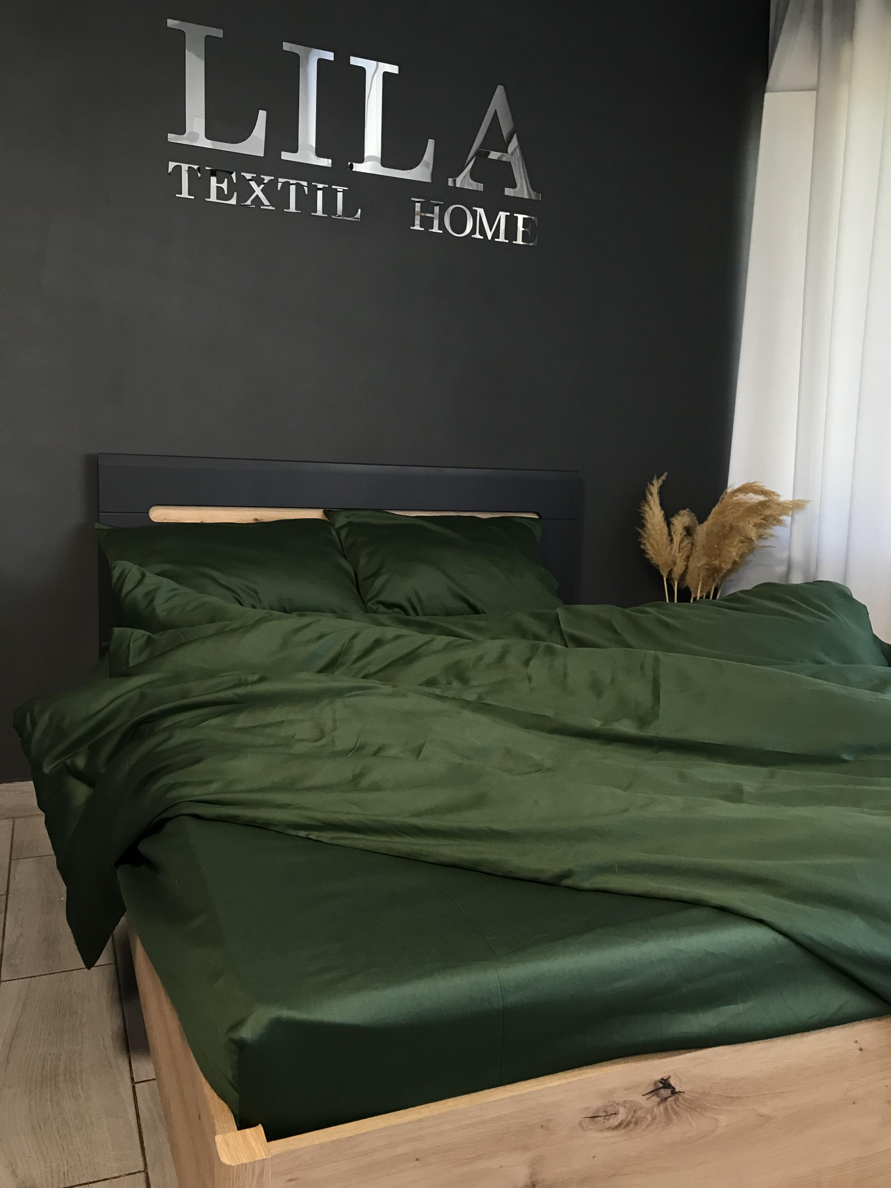 Комплект постельного белья LILA Textil Home с премиум сатина евро Зеленый