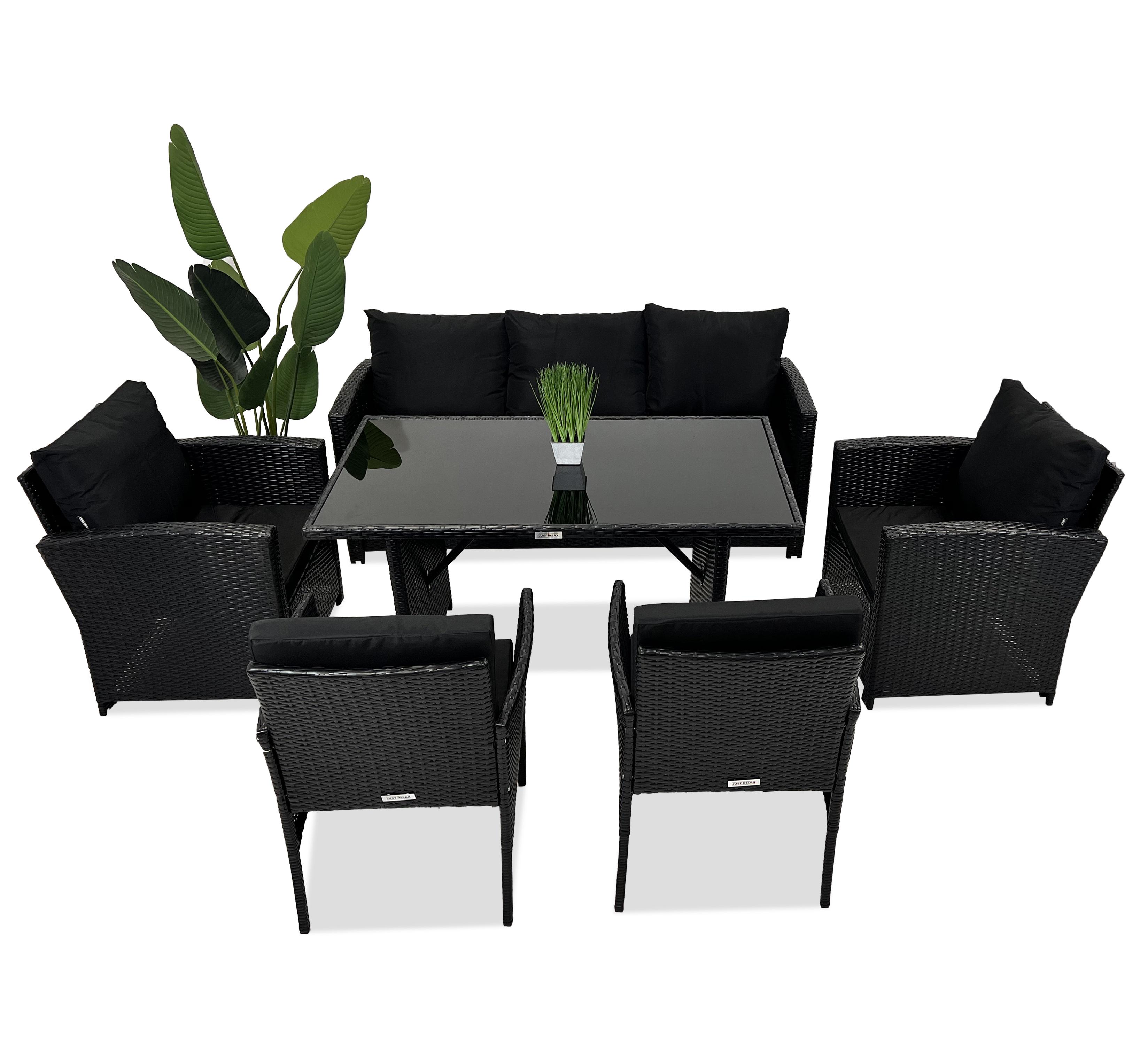 Набор садовой мебели Just Relax Deluxe 2 JR-415 из ротанга со стальным каркасом Graphite