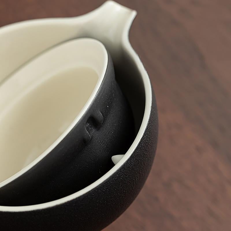 Дорожній набір для чайної церемонії керамічний Black Sand - фото 3