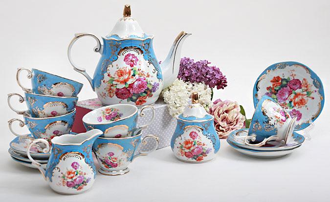 Чайний сервіз Gold Tea Blue 15 пр. 200 мл (BD-282-C84) - фото 2