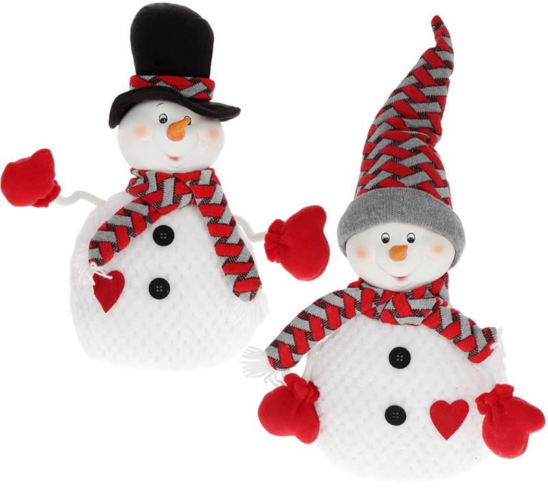 Набор Веселые Снеговики 33 см 2 шт. Красный/Серый (BD-822-335)