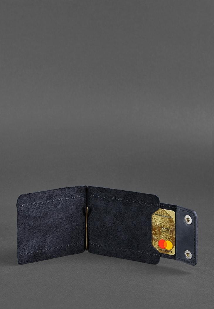 Портмоне мужской кожаный BlankNote 10.0 зажим для денег Crazy Horse Синий (A-026813) - фото 5
