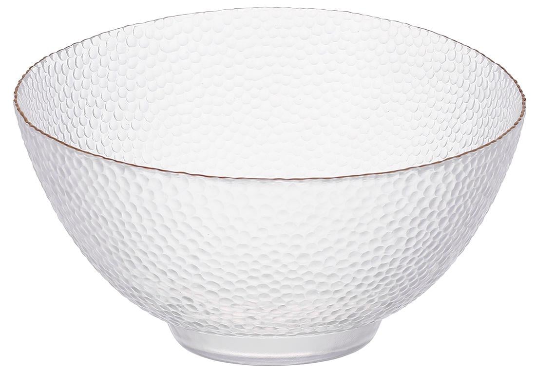 Салатник стеклянный BonaDi Bauble с золотым ободком 17,5 см Прозрачный (992-084)