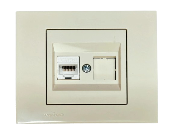 Розетка одинарная компьютерная RJ-45 Ovivo Grano (00000018622)
