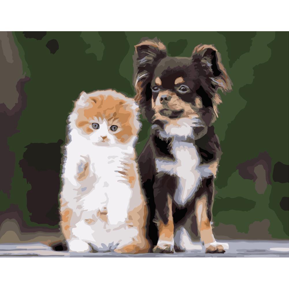 Картина по номерам Strateg Премиум Пушистые любимцы 40х50 см (GS410)