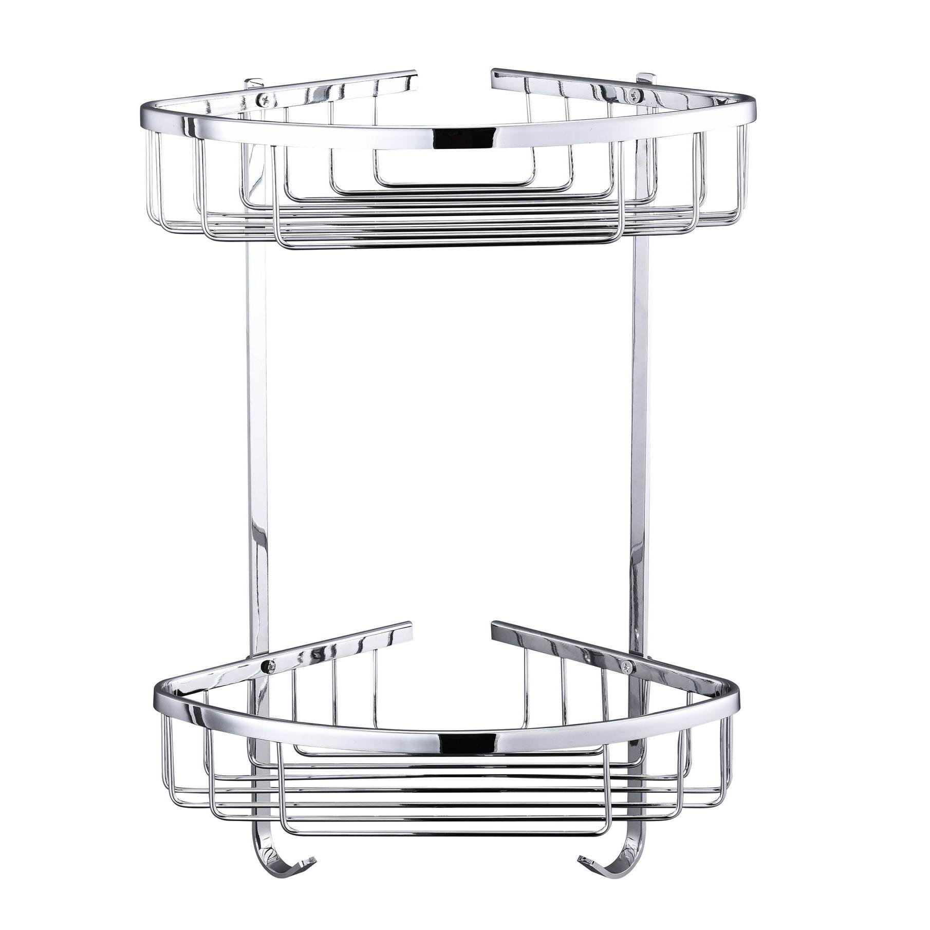 Полка настенная для ванной TOPAZ 4124 000005227 металлическая двойная Хром (103343)