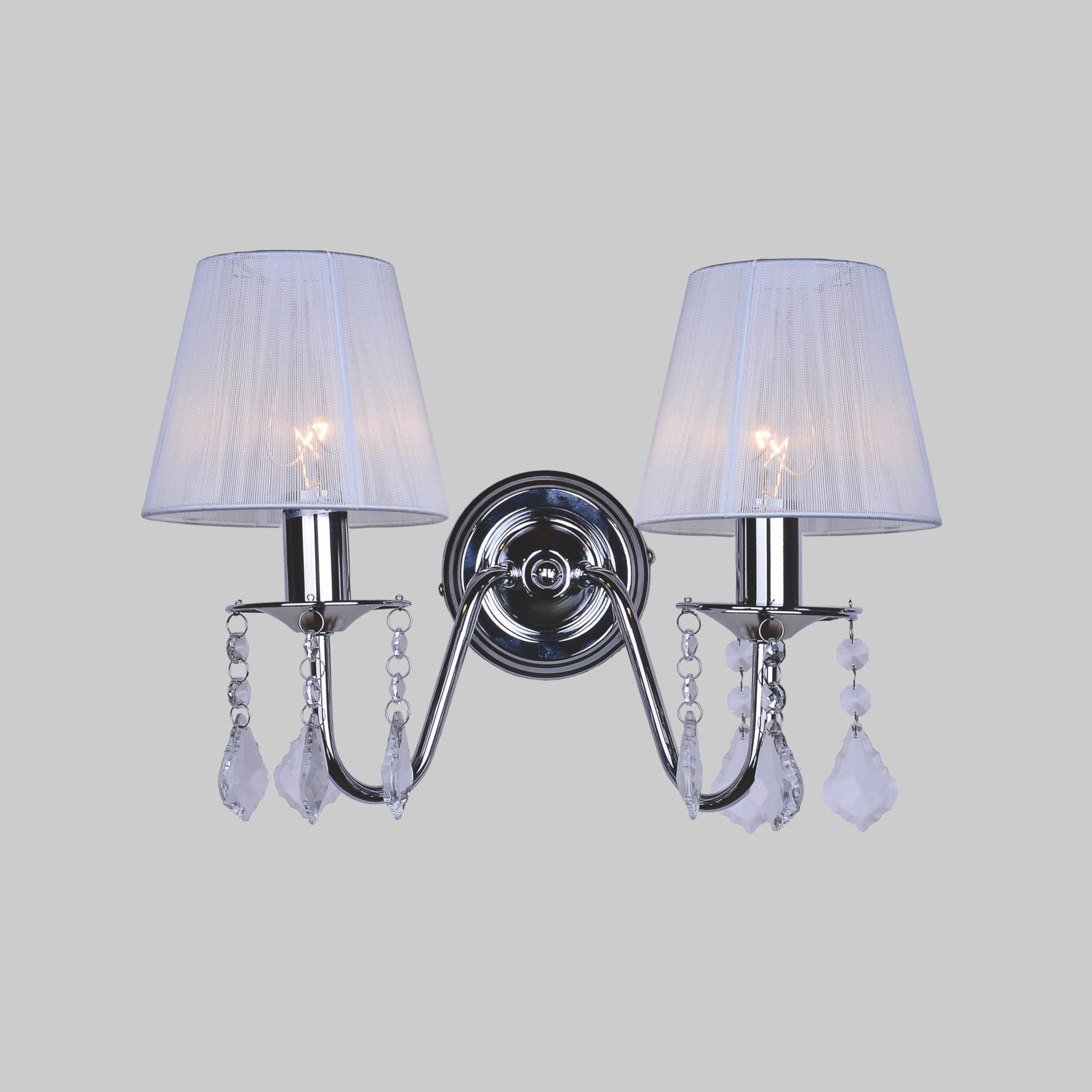 Бра Classic с белыми плафонами на 2 лампы Хром