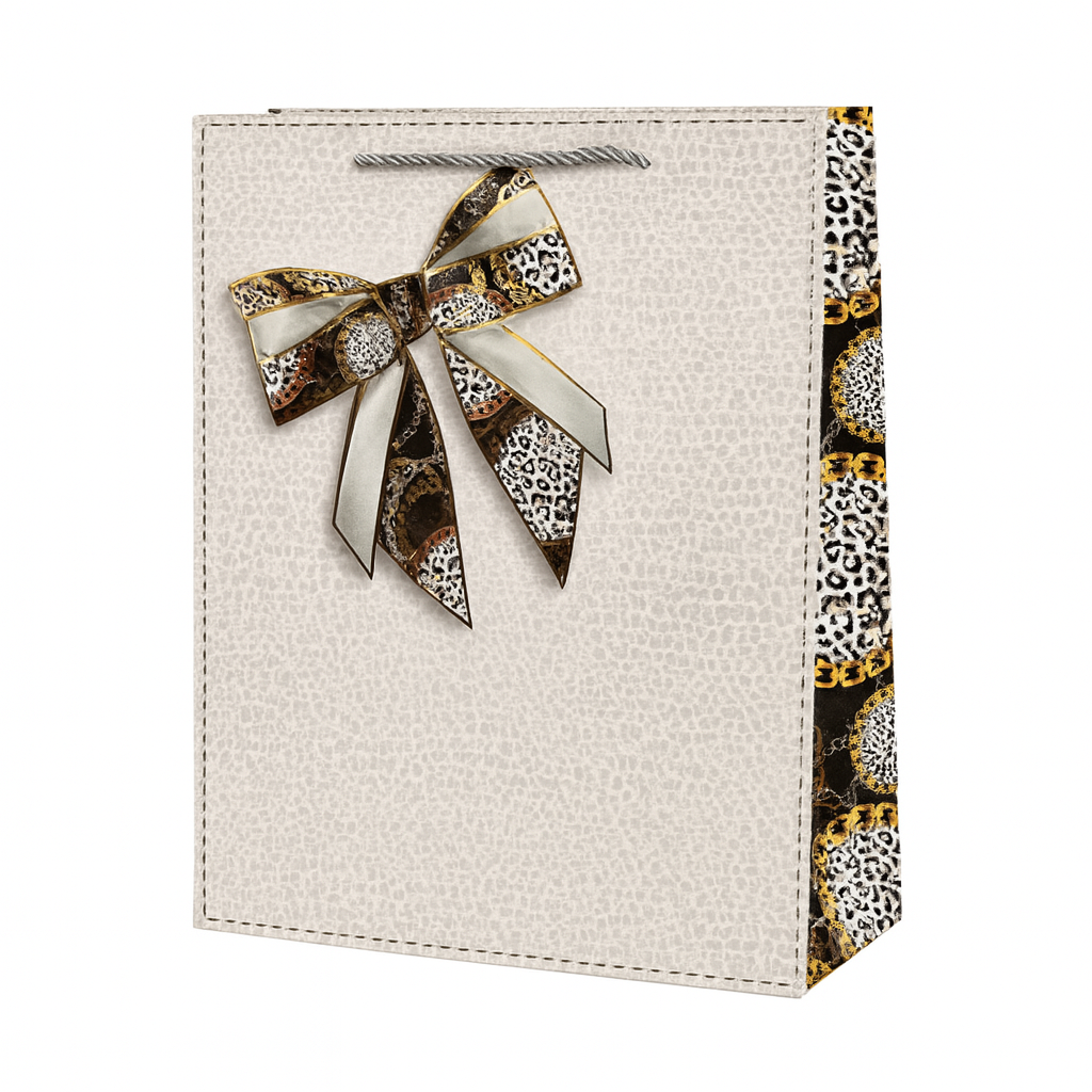 Подарунковий пакет Stenson Bow 3D 18х23х10 см Білий (R94894-S)