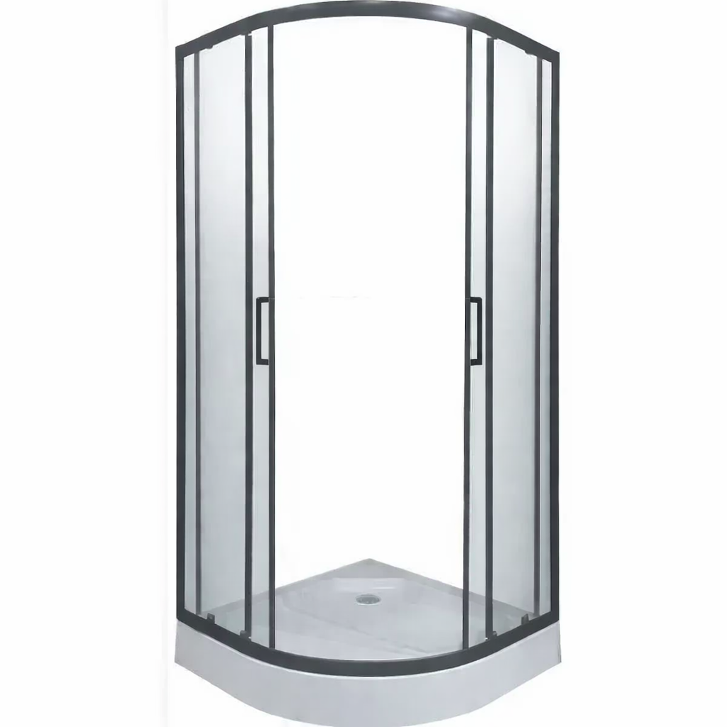 Душевая кабина полукруглая Sunways BlackBlur низкий поддон/стекло матовое 5 мм 90x90х195 см Черный (C15388) - фото 3