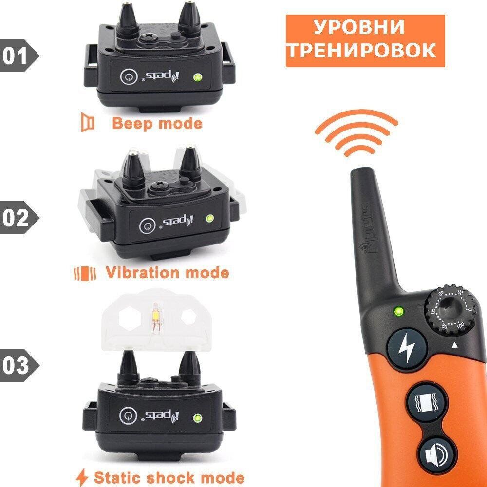 Электроошейник для дрессировки собак iPets PET619-1 Оранжевый - фото 8